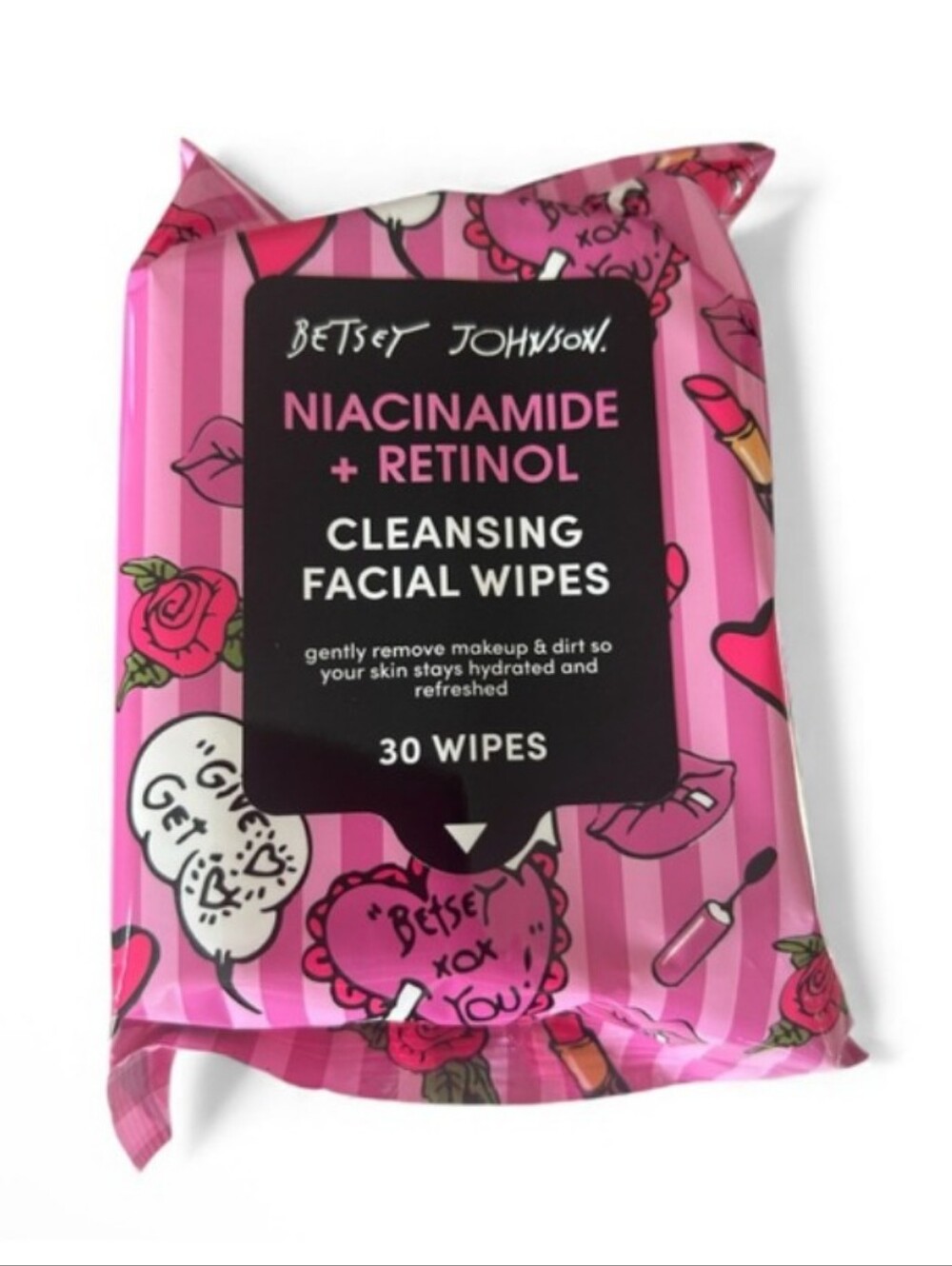 Betsey Johnson-30CT Cleansing Facial Wipes - Niacinamide + Retinol 🩷